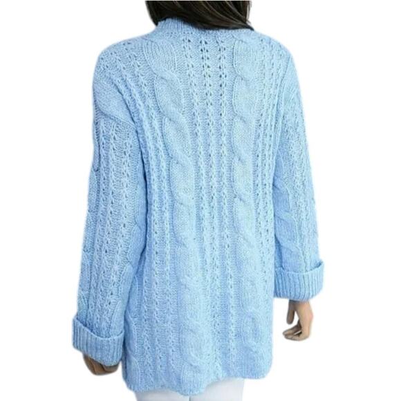 New! Michelle Nicole Cozy Soft Cable Knit Hi-Low Hem Side Slits Tunic Sweater - Picture 2 of 8